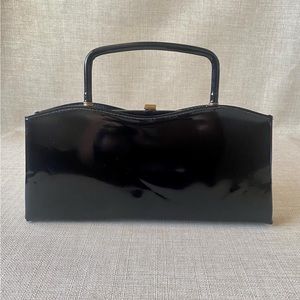 1960s Millay Faux Patent Clutch Purse